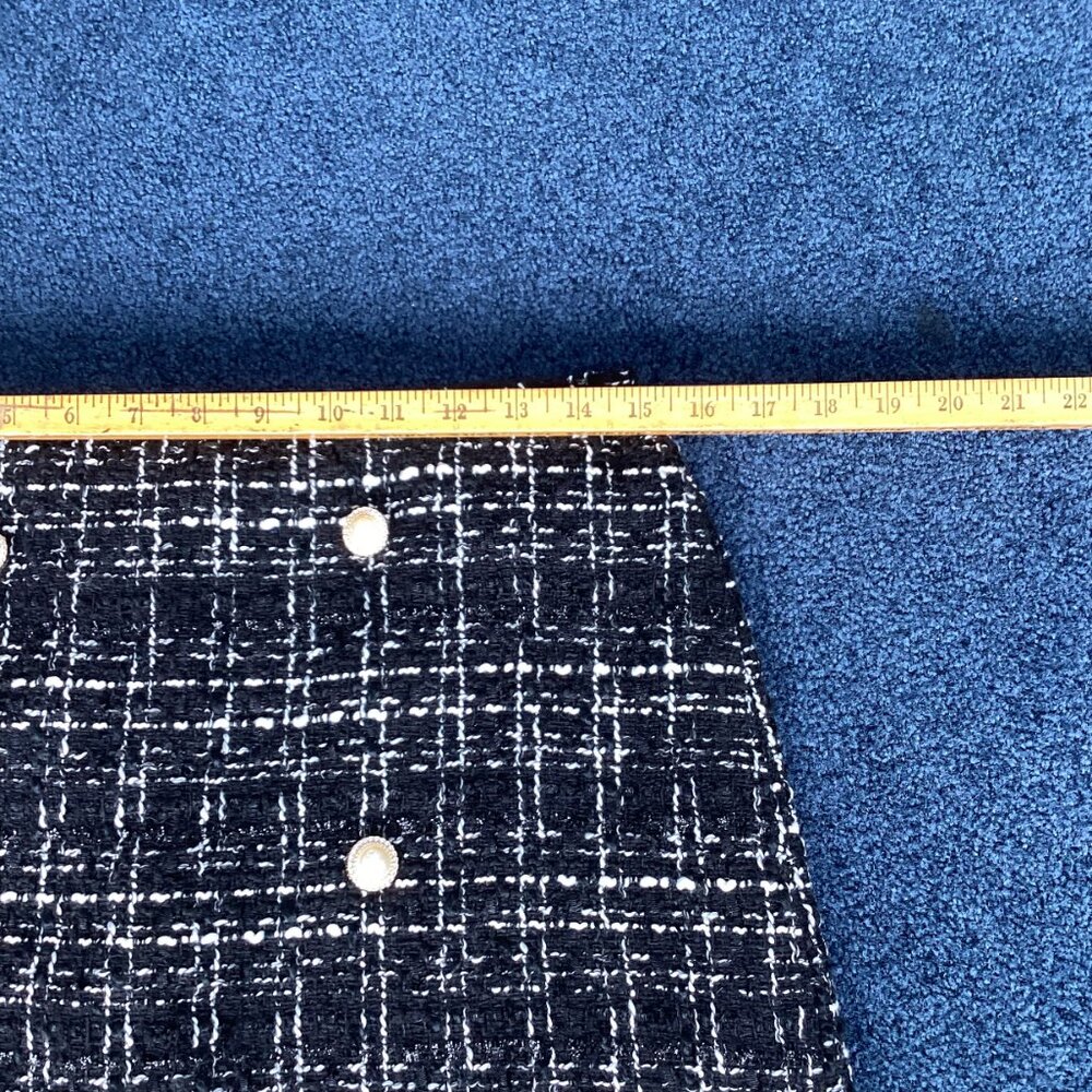 Black and White Tweed Skirt - Large - Picture 5 of 8